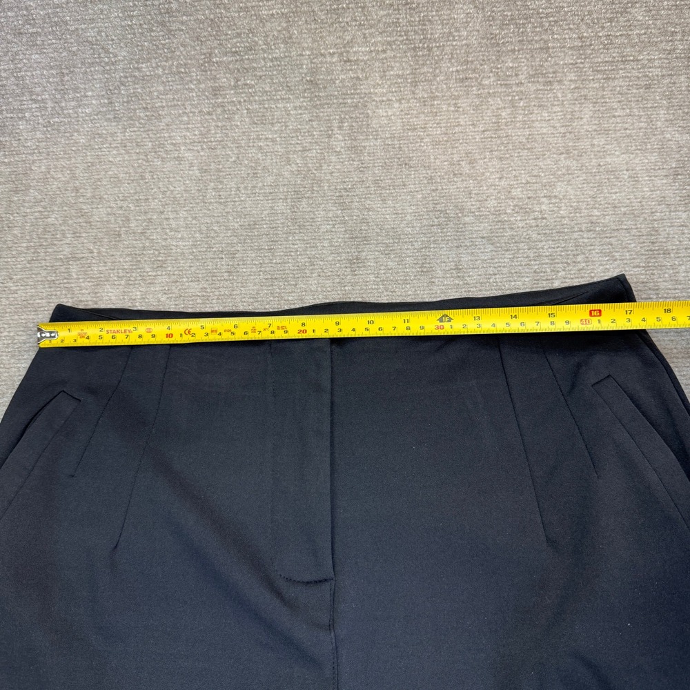 Women's M Black Dress Pants High Waisted Straight Leg Pleated Business Casual - Picture 3 of 9